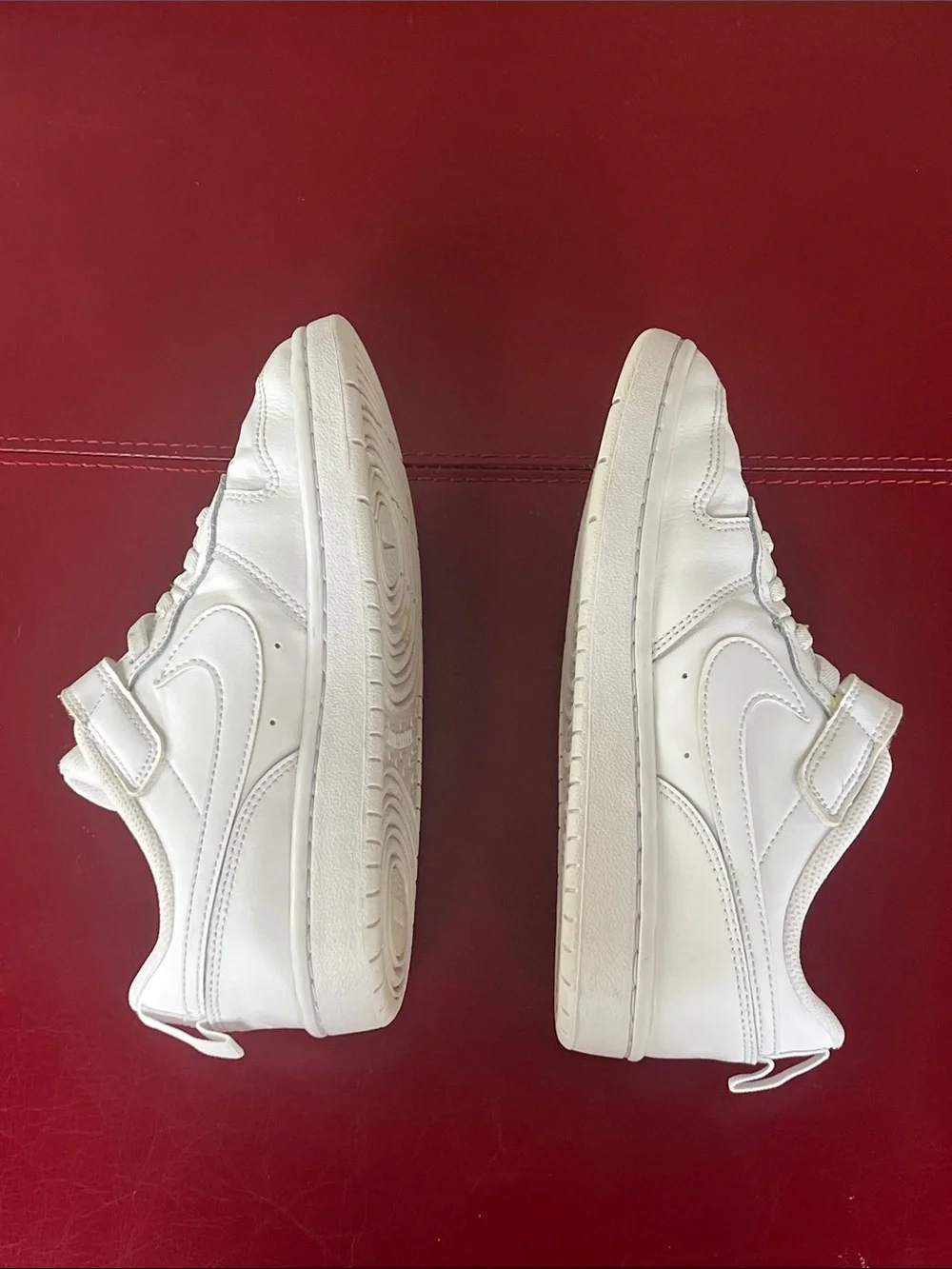 Like New Nike Kids Air Force One All-White Velcro Low EasyOn Sneakers Sz 2.5Y